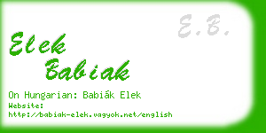 elek babiak business card