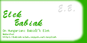 elek babiak business card